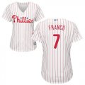 Wholesale Cheap Phillies #7 Maikel Franco White(Red Strip) Home Women's Stitched MLB Jersey