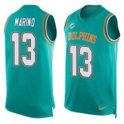 Wholesale Cheap Nike Dolphins #13 Dan Marino Aqua Green Team Color Men's Stitched NFL Limited Tank Top Jersey