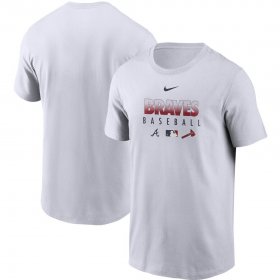Wholesale Cheap Men\'s Atlanta Braves Nike White Authentic Collection Team Performance T-Shirt
