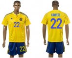 Wholesale Cheap Ukraine #22 Kravets Home Soccer Country Jersey