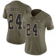 Wholesale Cheap Nike Saints #24 Vonn Bell Olive Women's Stitched NFL Limited 2017 Salute to Service Jersey
