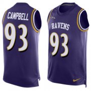 Wholesale Cheap Nike Ravens #93 Calais Campbell Purple Team Color Men's Stitched NFL Limited Tank Top Jersey