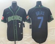 Wholesale Cheap Men's Mexico Baseball #7 Julio Urias Number 2023 Black Blue World Classic Stitched Jersey2