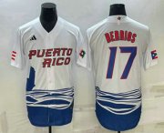 Wholesale Cheap Men's Puerto Rico Baseball #17 Jose Berrios 2023 White World Baseball Classic Stitched Jerseys