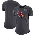 Wholesale Cheap NFL Women's Arizona Cardinals Nike Anthracite Crucial Catch Tri-Blend Performance T-Shirt