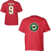 Wholesale Cheap Minnesota Wild #9 Mikko Koivu Reebok Name and Number Player T-Shirt Red
