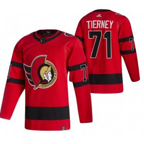 Wholesale Cheap Ottawa Senators #71 Chris Tierney Red Men\'s Adidas 2020-21 Reverse Retro Alternate NHL Jersey