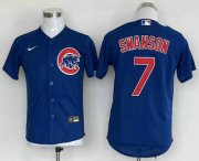 Wholesale Cheap Youth Chicago Cubs #7 Dansby Swanson Blue Stitched MLB Cool Base Nike Jersey