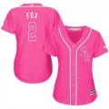 Wholesale Cheap White Sox #2 Nellie Fox Pink Fashion Women's Stitched MLB Jersey