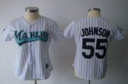 Wholesale Cheap Marlins #55 Josh Johnson White Women's Fashion Stitched MLB Jersey