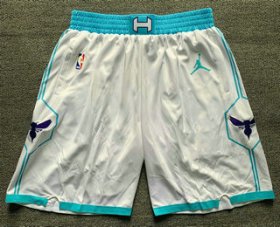Wholesale Cheap Men\'s Charlotte Hornets White 2021 Brand Jordan Swingman Stitched NBA Shorts