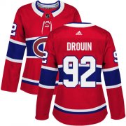 Wholesale Cheap Adidas Canadiens #92 Jonathan Drouin Red Home Authentic Women's Stitched NHL Jersey
