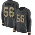 Wholesale Cheap Nike Chargers #56 Kenneth Murray Jr Anthracite Salute to Service Women's Stitched NFL Limited Therma Long Sleeve Jersey