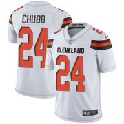 Wholesale Cheap Nike Browns #24 Nick Chubb White Men's Stitched NFL Vapor Untouchable Limited Jersey
