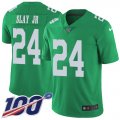 Wholesale Cheap Nike Eagles #24 Darius Slay Jr Green Youth Stitched NFL Limited Rush 100th Season Jersey