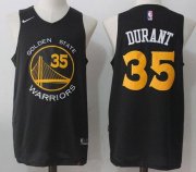 Wholesale Cheap Men's Golden State Warriors #35 Kevin Durant Black with Yellow 2017-2018 Nike Swingman Stitched NBA Jersey