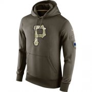 Wholesale Cheap Men's Pittsburgh Pirates Nike Olive Salute To Service KO Performance Hoodie