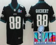 Wholesale Cheap Men's Philadelphia Eagles #88 Dallas Goedert Limited Black Super Bowl LVII Vapor Jersey