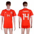 Wholesale Cheap Wales #14 Edwards Red Home Soccer Club Jersey
