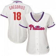 Wholesale Cheap Phillies #18 Didi Gregorius Cream Alternate Women's Stitched MLB Jersey