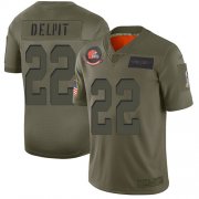 Wholesale Cheap Nike Browns #22 Grant Delpit Camo Men's Stitched NFL Limited 2019 Salute To Service Jersey