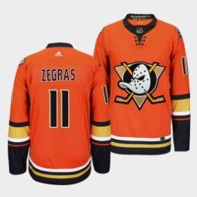 Wholesale Cheap Men\'s Anaheim Ducks #11 Trevor Zegras Orange Authentic Adidas Jersey