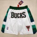 Wholesale Cheap Men's Milwaukee Bucks White Pocket Shorts