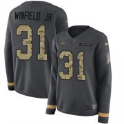 Wholesale Cheap Nike Buccaneers #31 Antoine Winfield Jr. Anthracite Salute to Service Women's Stitched NFL Limited Therma Long Sleeve Jersey