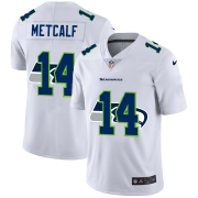 Wholesale Cheap Seattle Seahawks #14 DK Metcalf White Men's Nike Team Logo Dual Overlap Limited NFL Jersey