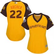 Wholesale Cheap Rays #22 Chris Archer Gold 2016 All-Star American League Women's Stitched MLB Jersey