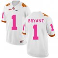 Wholesale Cheap Clemson Tigers 1 Kelly Bryant White Breast Cancer Awareness College Football Jersey