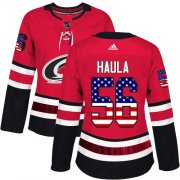 Wholesale Cheap Adidas Hurricanes #56 Erik Haula Red Home Authentic USA Flag Women's Stitched NHL Jersey