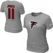 Wholesale Cheap Women's Nike Atlanta Falcons #11 Julio Jones Name & Number T-Shirt Grey