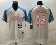 Wholesale Cheap Men's Mexico Baseball #56 Randy Arozarena Number 2023 White Blue World Classic Stitched Jersey