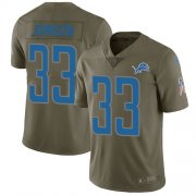 Wholesale Cheap Nike Lions #33 Kerryon Johnson Olive Youth Stitched NFL Limited 2017 Salute to Service Jersey