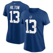 Wholesale Cheap Indianapolis Colts #13 T.Y. Hilton Nike Women's Team Player Name & Number T-Shirt Royal
