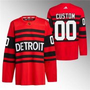 Wholesale Cheap Men's Detroit Red Wings Custom Red 2022-23 Reverse Retro Stitched Jersey