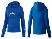 Wholesale Cheap Women's Los Angeles Chargers Logo Pullover Hoodie Blue