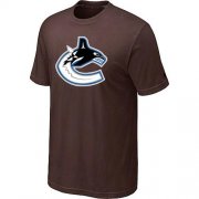 Wholesale Cheap Vancouver Canucks Big & Tall Logo Brown NHL T-Shirt