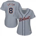 Wholesale Cheap Tigers #8 Justin Upton Grey Road Women's Stitched MLB Jersey