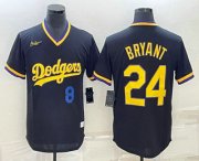 Wholesale Cheap Men's Los Angeles Dodgers #8 #24 Kobe Bryant Number Black Stitched Pullover Throwback Nike Jersey