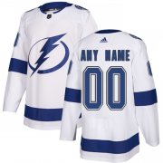 Wholesale Cheap Men's Adidas Lightning Personalized Authentic White Road NHL Jersey