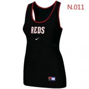 Wholesale Cheap Women's Nike Cincinnati Reds Tri-Blend Racerback Stretch Tank Top Black
