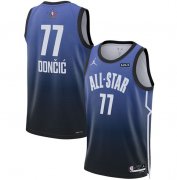 Wholesale Cheap Men's 2023 All-Star #77 Luka Doncic Blue Game Swingman Stitched Basketball Jersey