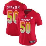 Wholesale Cheap Nike Steelers #50 Ryan Shazier Red Women's Stitched NFL Limited AFC 2018 Pro Bowl Jersey