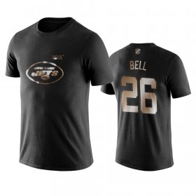 Wholesale Cheap Jets #26 Le\'Veon Bell Black NFL Black Golden 100th Season T-Shirts