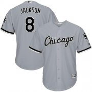 Wholesale Cheap White Sox #8 Bo Jackson Grey Road Cool Base Stitched Youth MLB Jersey