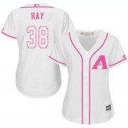 Wholesale Cheap Diamondbacks #38 Robbie Ray White/Pink Fashion Women's Stitched MLB Jersey