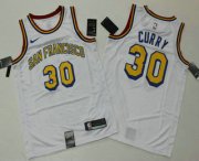 Wholesale Cheap Men's Golden State Warriors #30 Stephen Curry White 2019 Nike Swingman Printed NBA Jersey