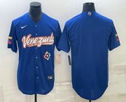 Wholesale Cheap Men's Venezuela Baseball Blank 2023 Royal World Classic Stitched Jerseys